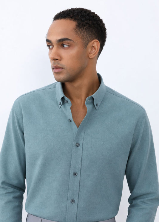 100% Cotton Regular Fit Everyday Shirt in Green