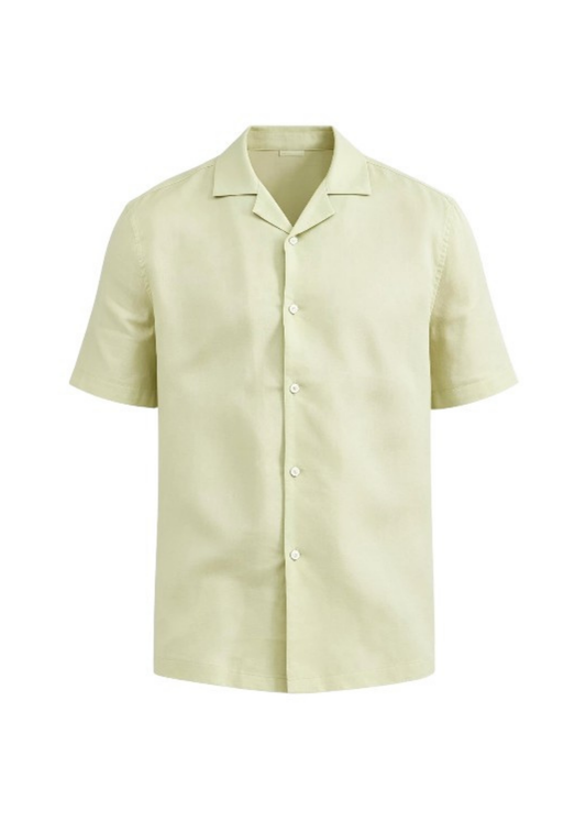 Men's Premium Linen Shirt with short sleeves – Pastel Green