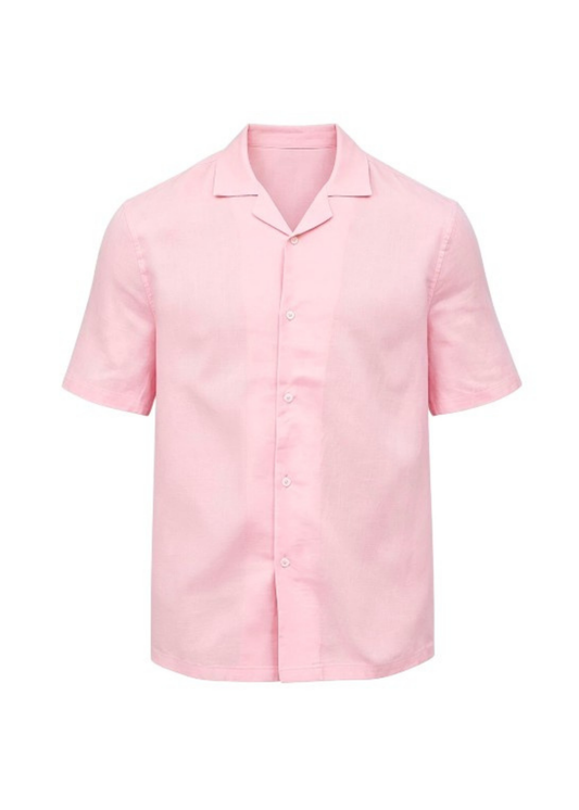 Men's Premium Linen Shirt with short sleeves – Pink