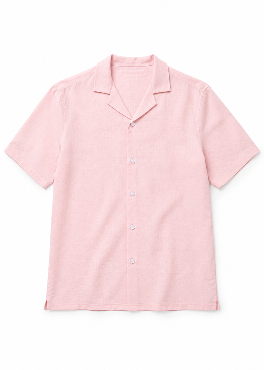 Men's Premium Linen Shirt with short sleeves – Pink