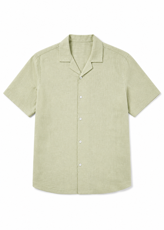 Men's Premium Linen Shirt with short sleeves – Pastel Green