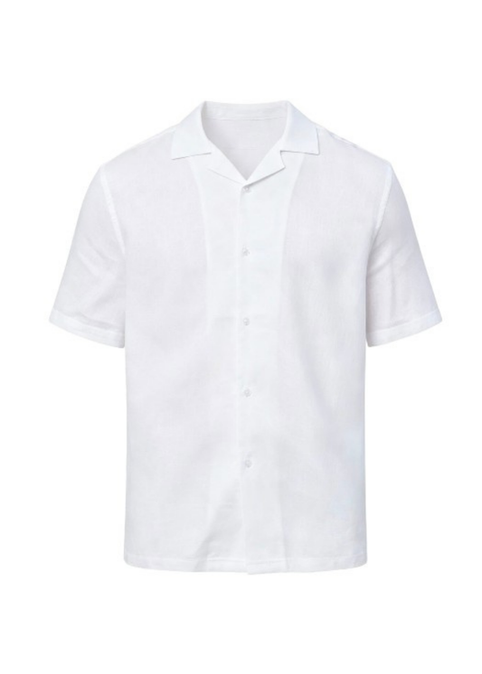 Men's Premium Linen Shirt with short sleeves – White