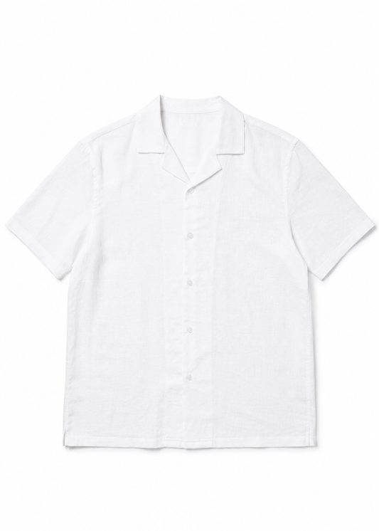 Men's Premium Linen Shirt with short sleeves – White