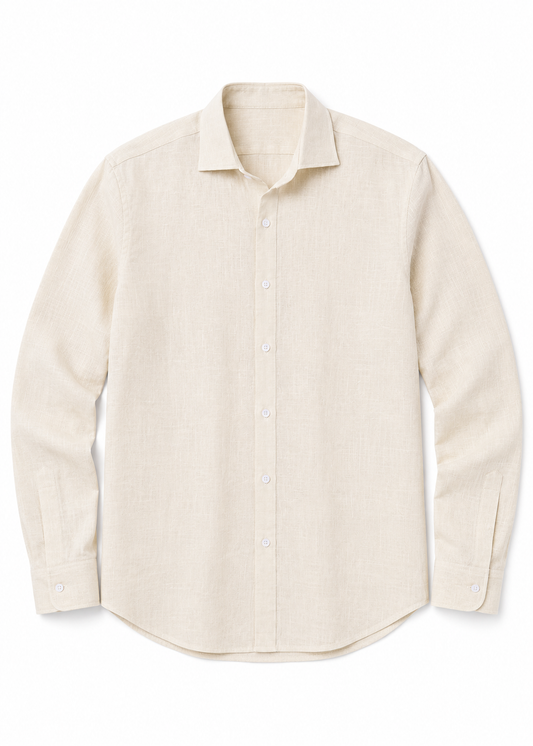 Men's Premium Linen Shirt – Beige