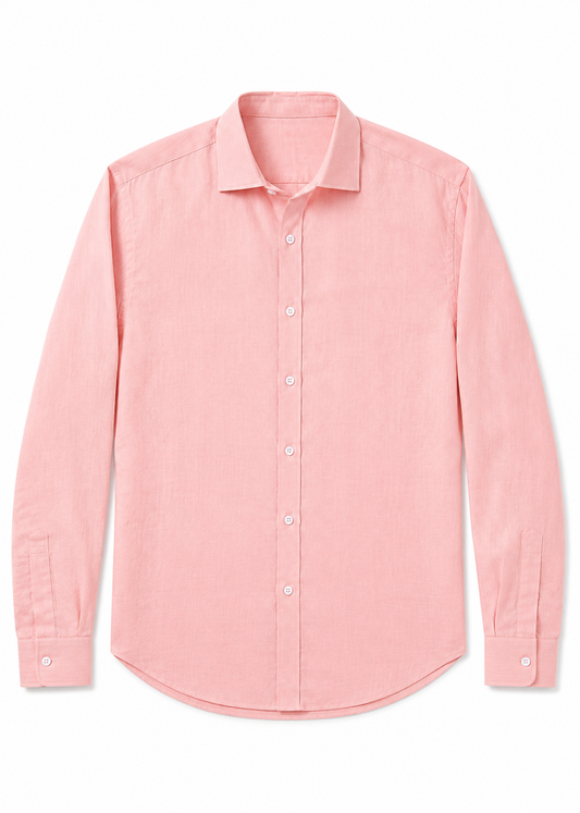 Men's Premium Linen Shirt – Pink