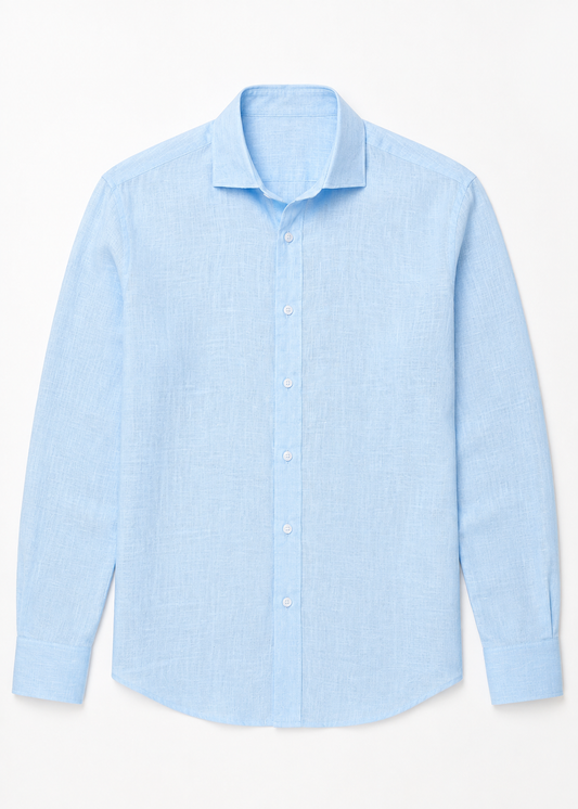 Men's Premium Linen Shirt – Sky Blue