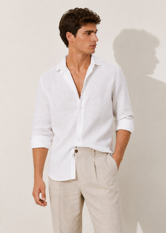 Men's Premium Linen Shirt – White