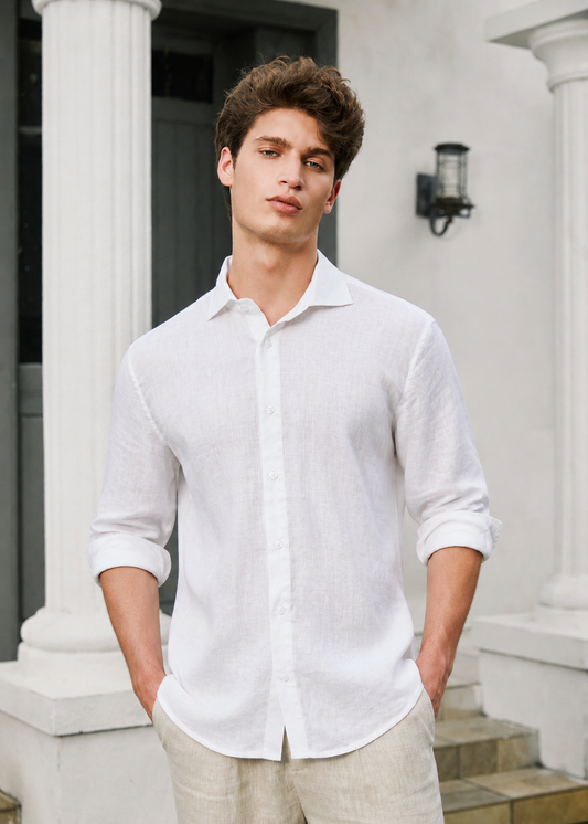 Men's Premium Linen Shirt – White