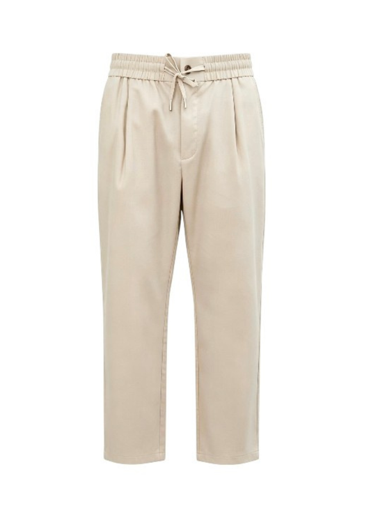 Relaxed Fit Woven Linen Trousers - Khaki
