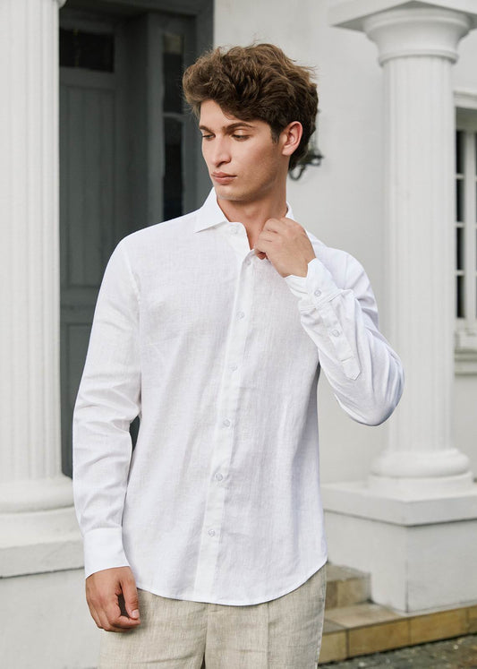Men's Premium Linen Shirt – White