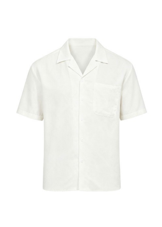 Men's Relaxed Fit Short Sleeve Resort Shirt - White