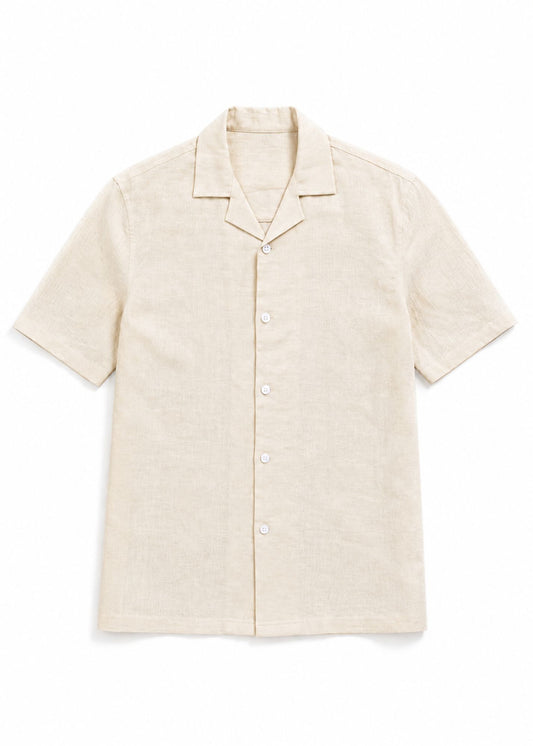 Men's Premium Linen Shirt with short sleeves – Beige